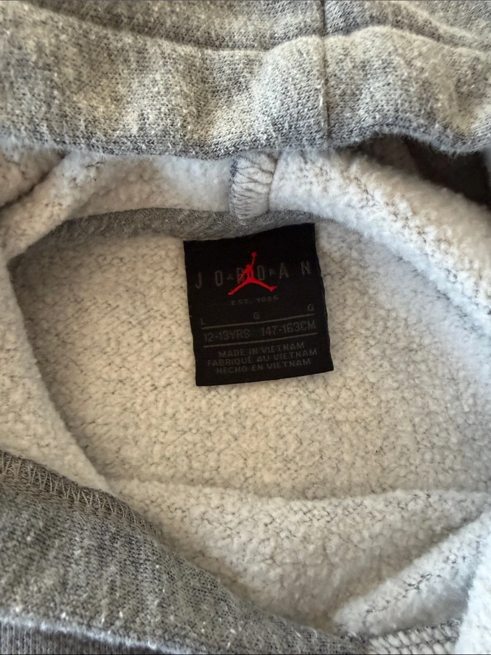 Jordan Gray Hoodie with Red 23 and Black Lettering